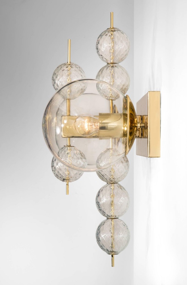  16 x Midcentury Hotel Wall Chandeliers with Brass Fixture, European, 1970s Mid-20th century