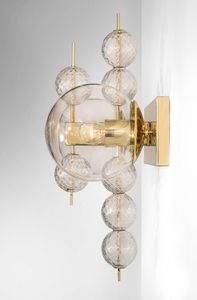  16 x Midcentury Hotel Wall Chandeliers with Brass Fixture, European, 1970s Mid-20th century