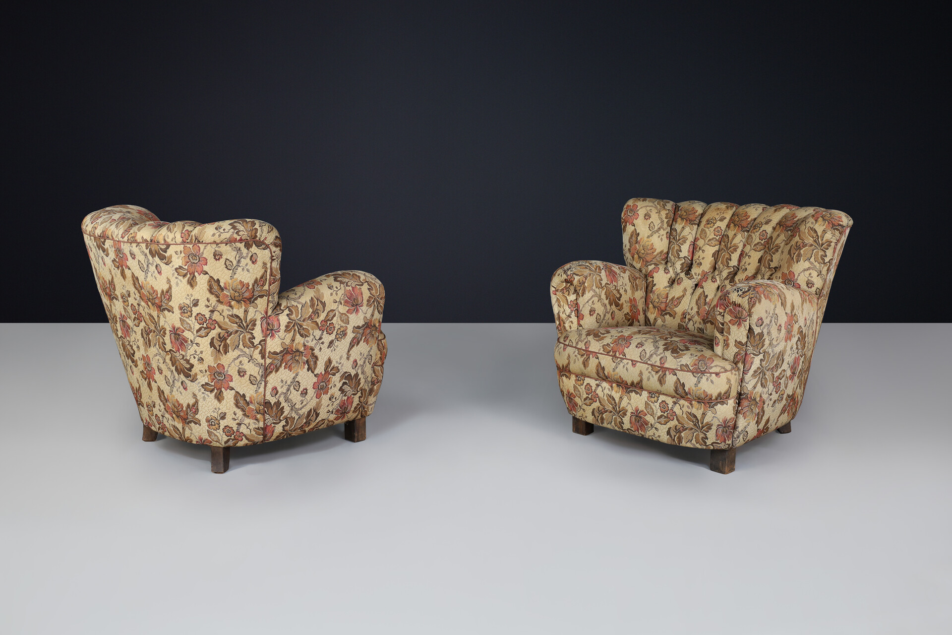 Art deco arm chairs with original upholstery Praque 1930s Early-20th century