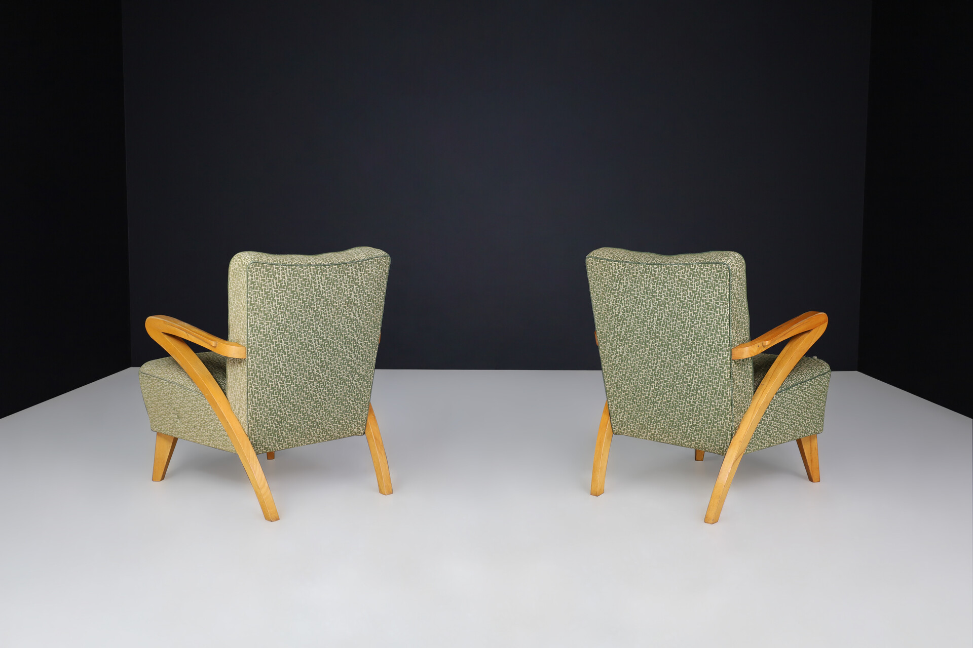 Art deco arm chairs with original upholstery Praque 1930s Mid-20th century