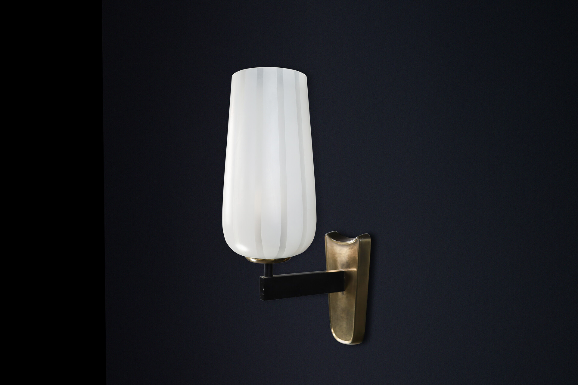 Art Deco Glass and brass Sconces, Germany 1940s Mid-20th century