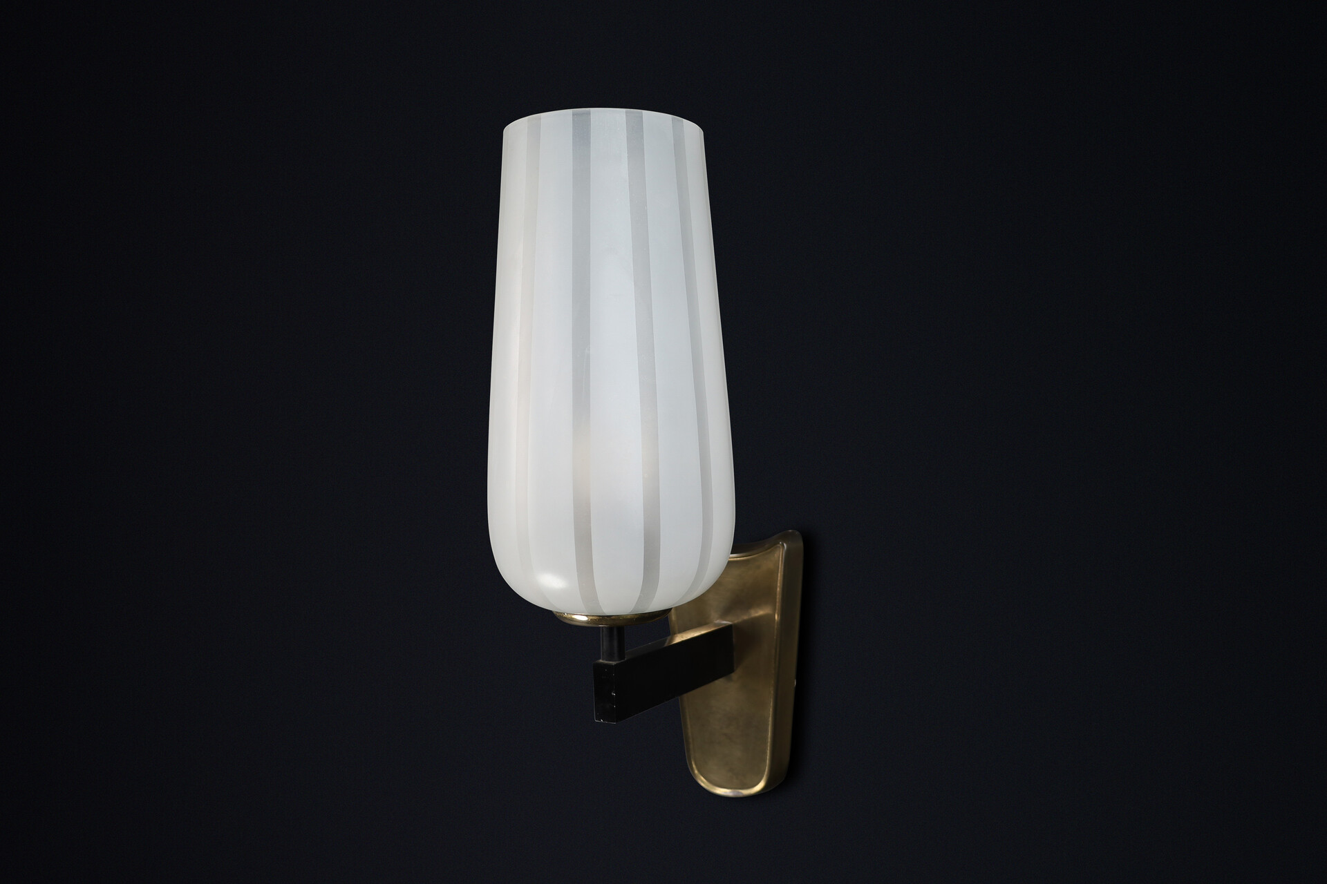 Art Deco Glass and brass Sconces, Germany 1940s Mid-20th century