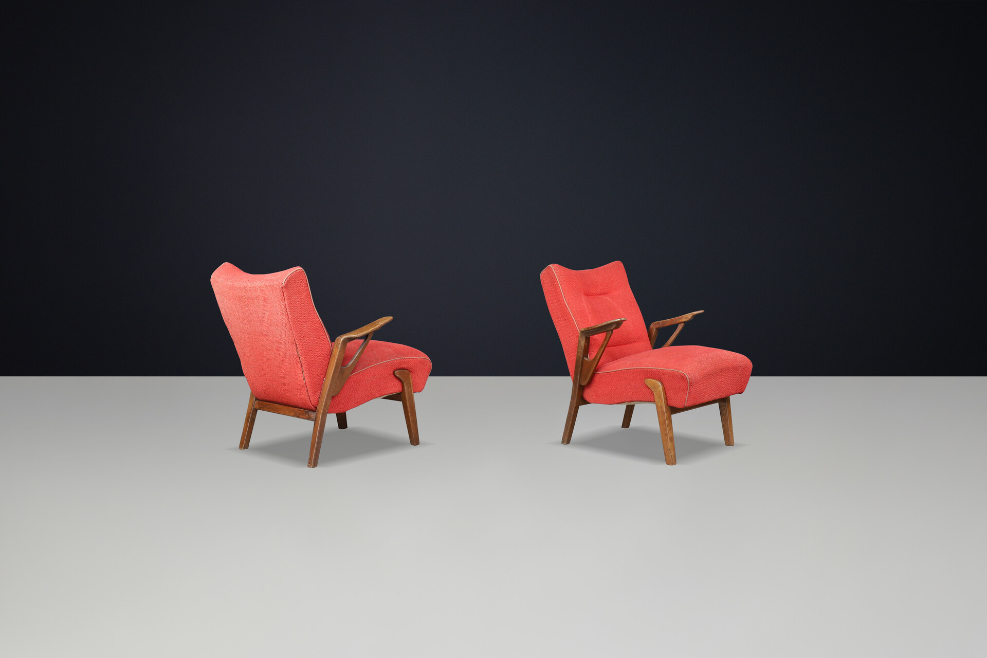 Art deco oak armchairs by Antonin Kybal, Czechoslovakia 1930 Mid-20th century