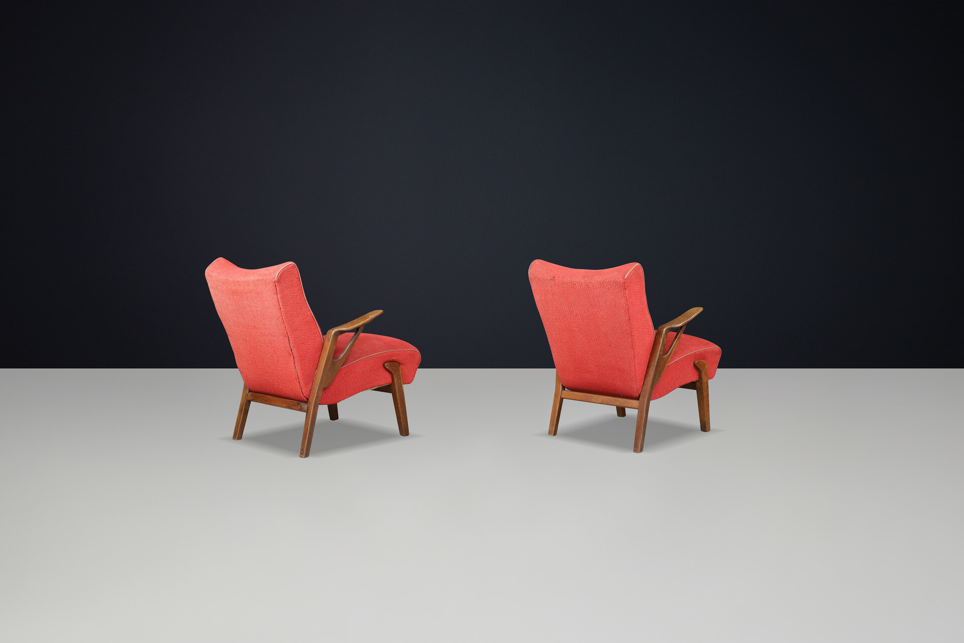 Art deco oak armchairs by Antonin Kybal, Czechoslovakia 1930 Mid-20th century