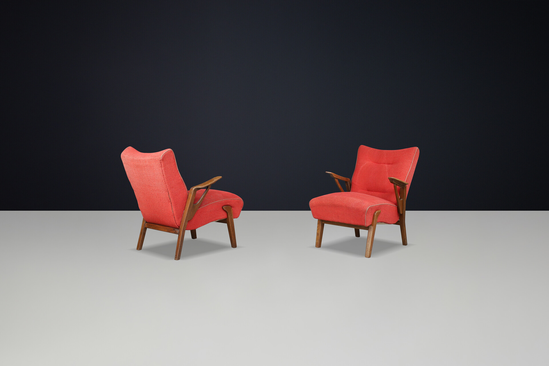 Art deco oak armchairs by Antonin Kybal, Czechoslovakia 1930 Mid-20th century