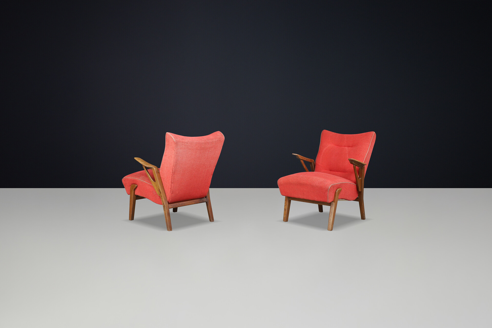 Art deco oak armchairs by Antonin Kybal, Czechoslovakia 1930 Mid-20th century