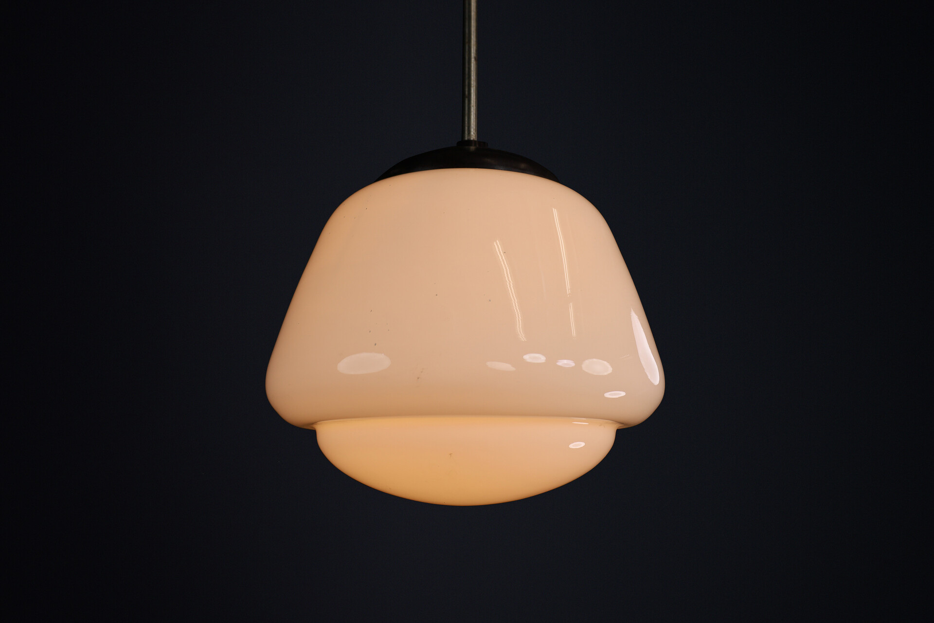 Bauhaus Bakelite and opaline pendant, CZ 1950s Mid-20th century