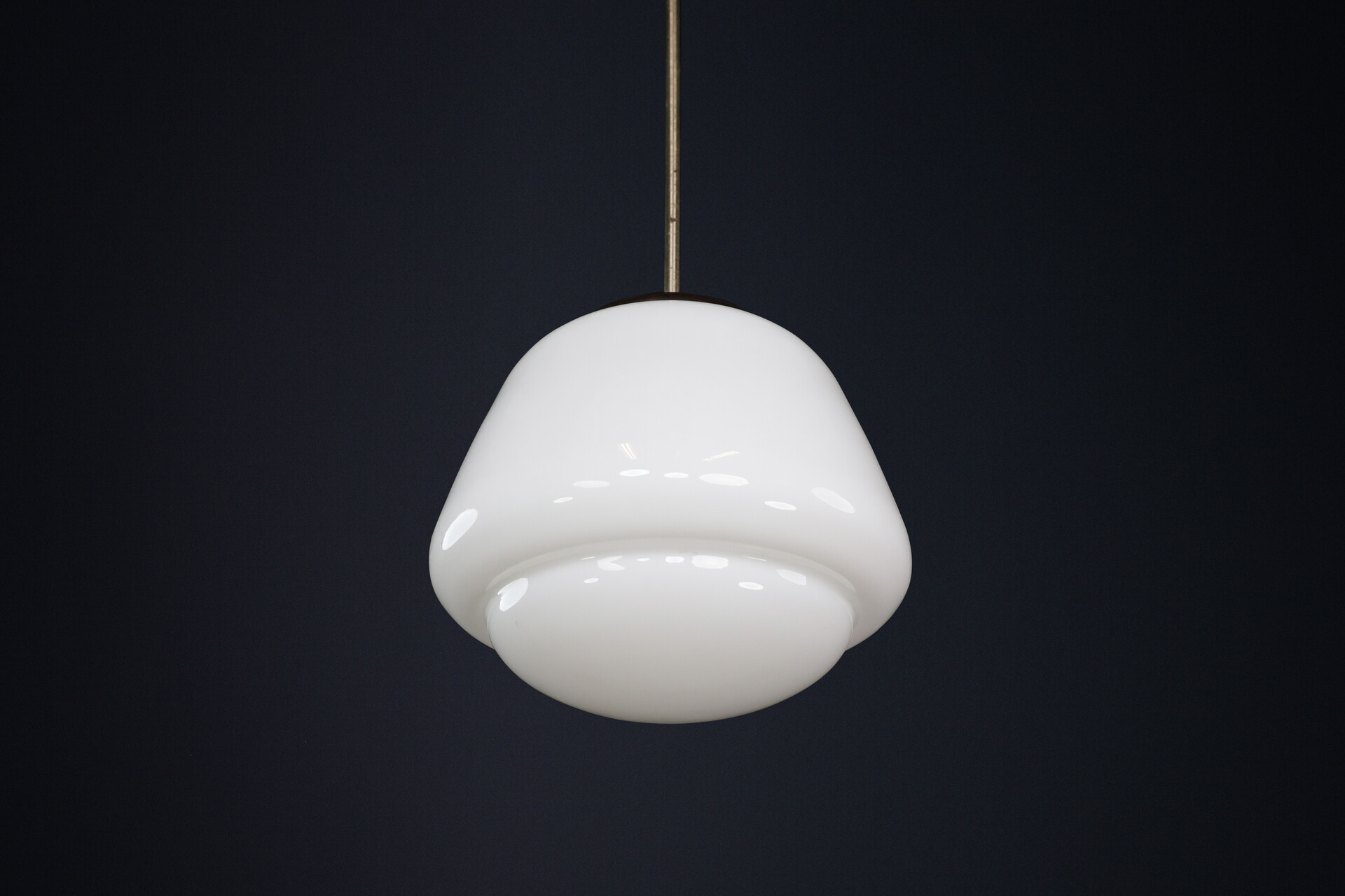 Bauhaus Bakelite and opaline pendant, CZ 1950s Mid-20th century