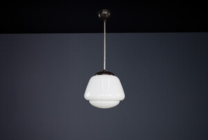 Bauhaus Bakelite and opaline pendant, CZ 1950s Mid-20th century