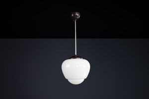 Bauhaus Bakelite and opaline pendant, CZ 1950s Mid-20th century