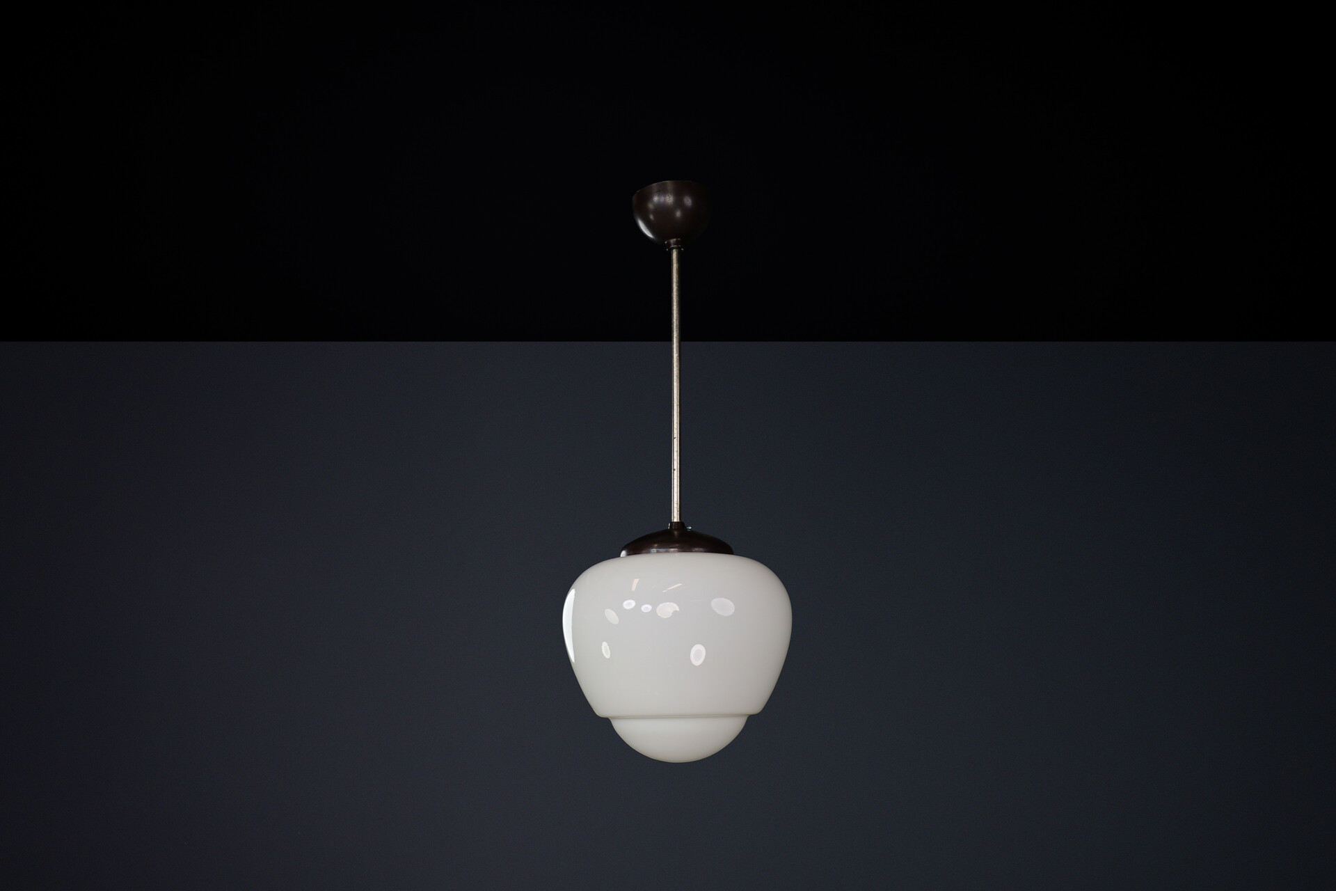 Bauhaus Bakelite and opaline pendant, CZ 1950s Mid-20th century