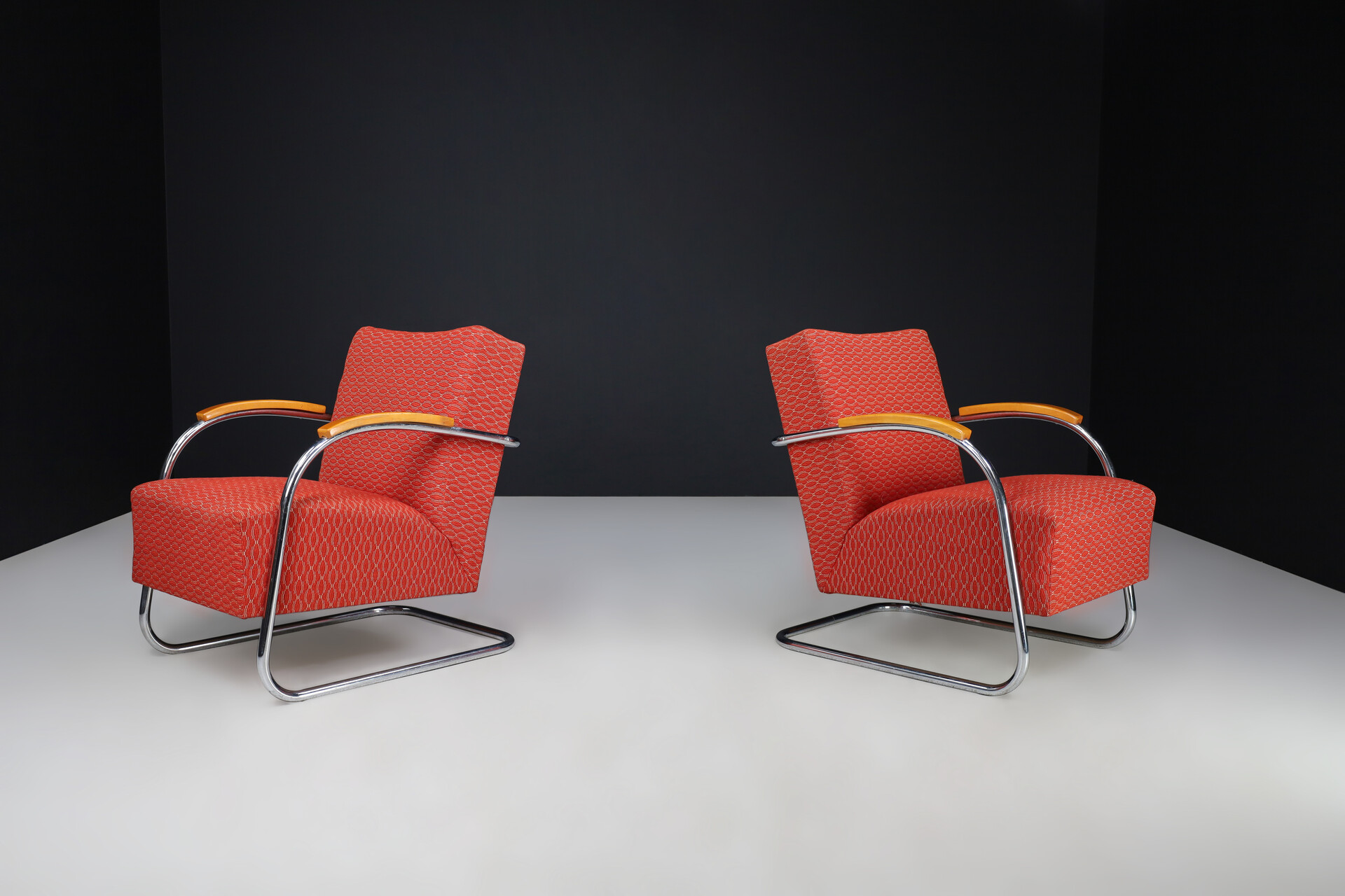 Bauhaus Mucke & Melder Bauhaus Original Upholstered Armchairs, Czech Republic 1930s Early-20th century