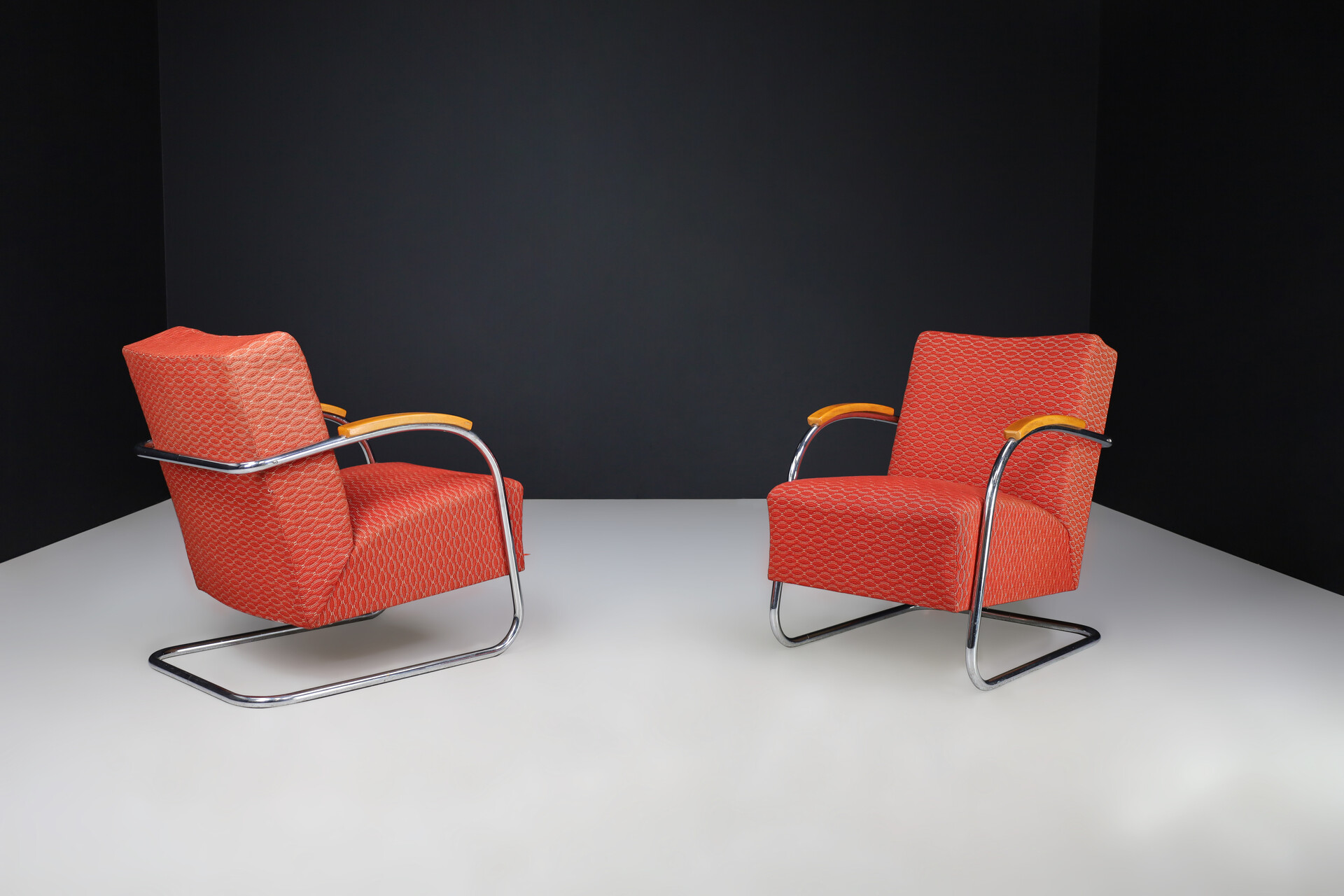 Bauhaus Mucke & Melder Bauhaus Original Upholstered Armchairs, Czech Republic 1930s Early-20th century