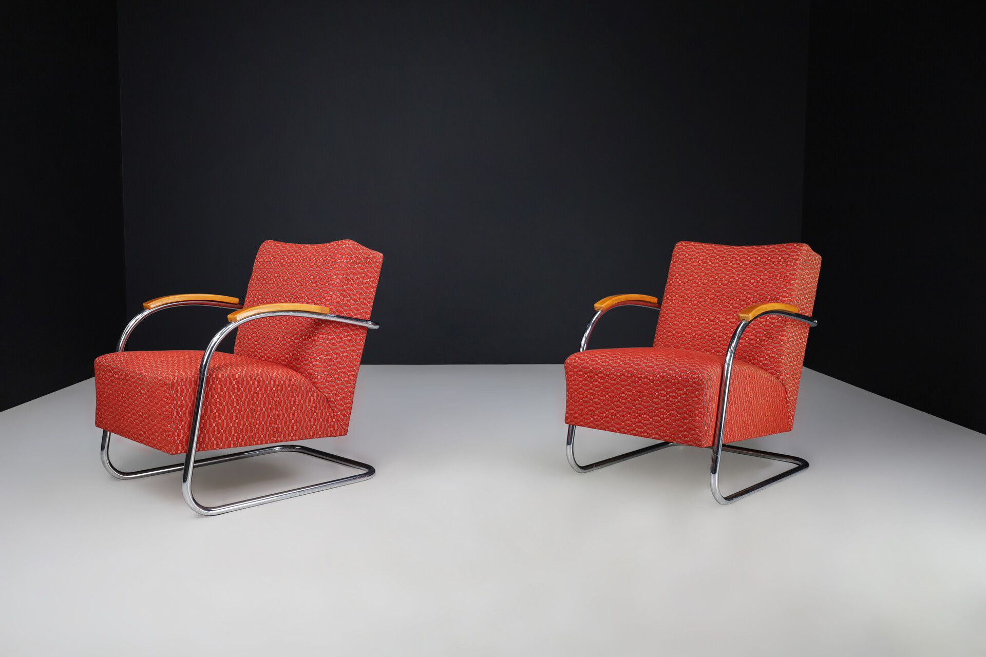 Bauhaus Mucke & Melder Bauhaus Original Upholstered Armchairs, Czech Republic 1930s Early-20th century