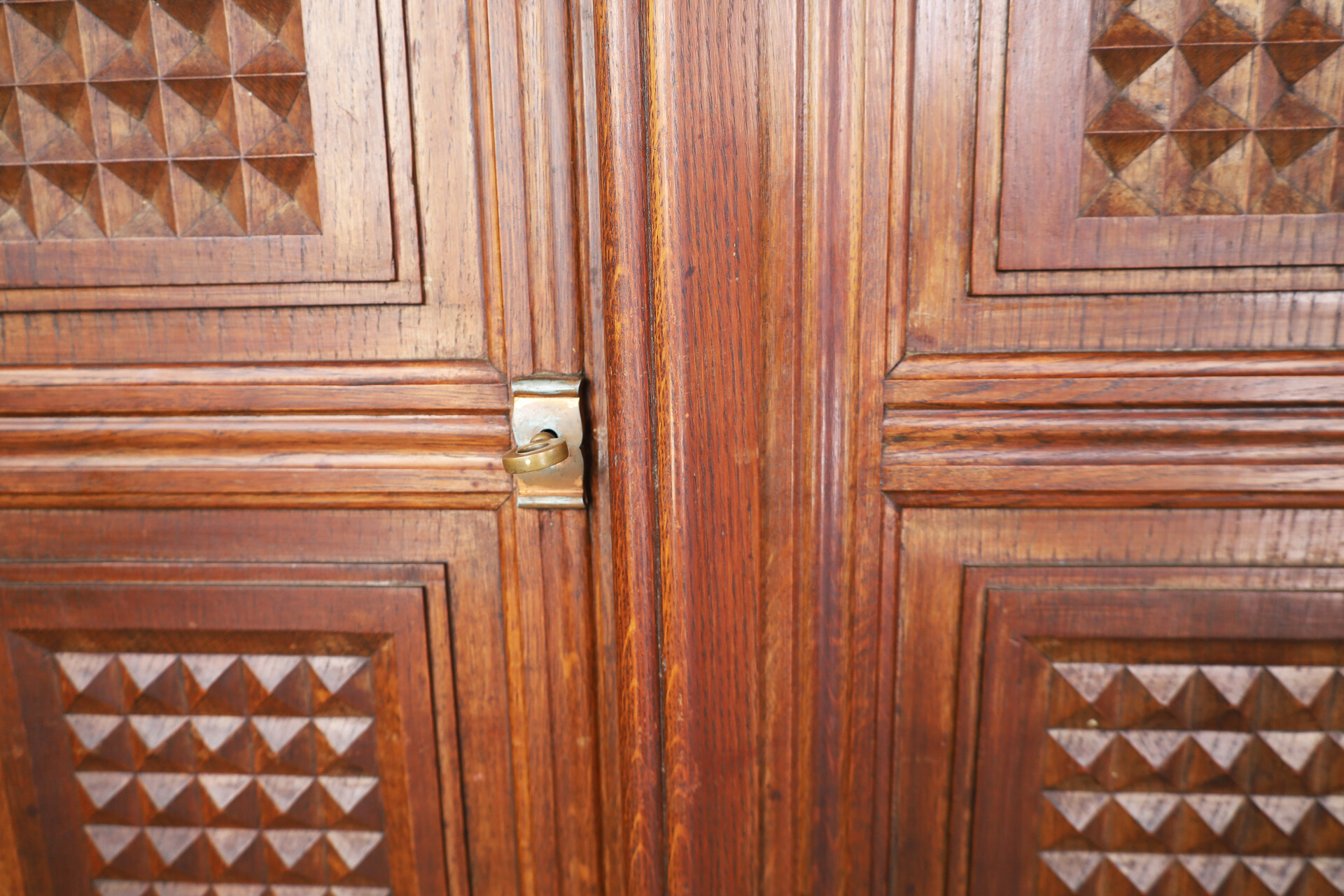 Brutalist Charles Dudouyt Oak Armoire (demontable), France 1940s Mid-20th century