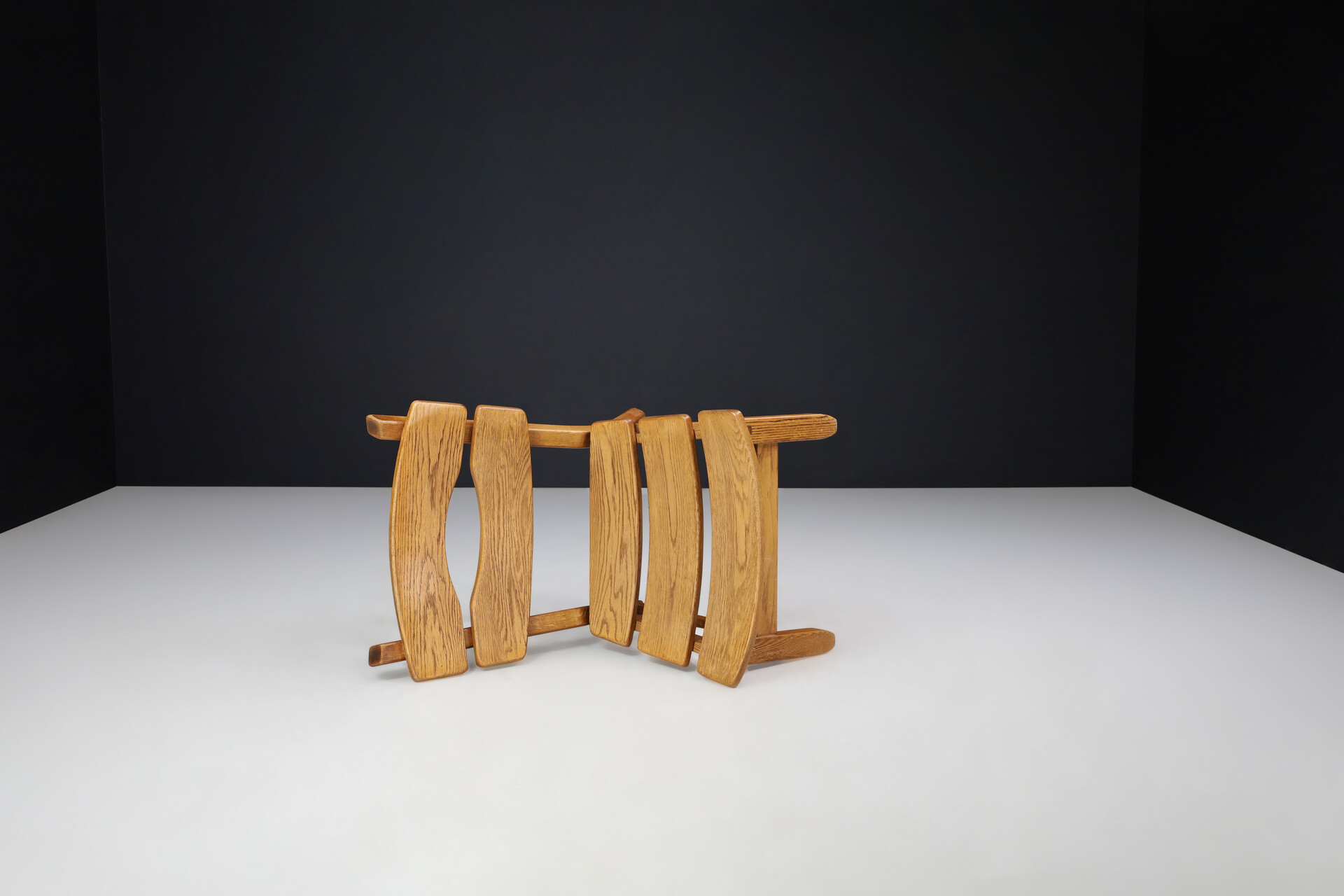 Brutalist Solid oak lounge chairs by Dittmann & Co for AWA Radboud, Netherlands circa 1970s. Late-20th century