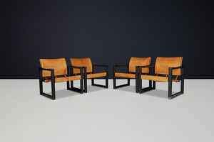 Karin Mobring Cognac Leather Safari Lounge Chairs Ikea, Sweden 1970s Mid-20th century