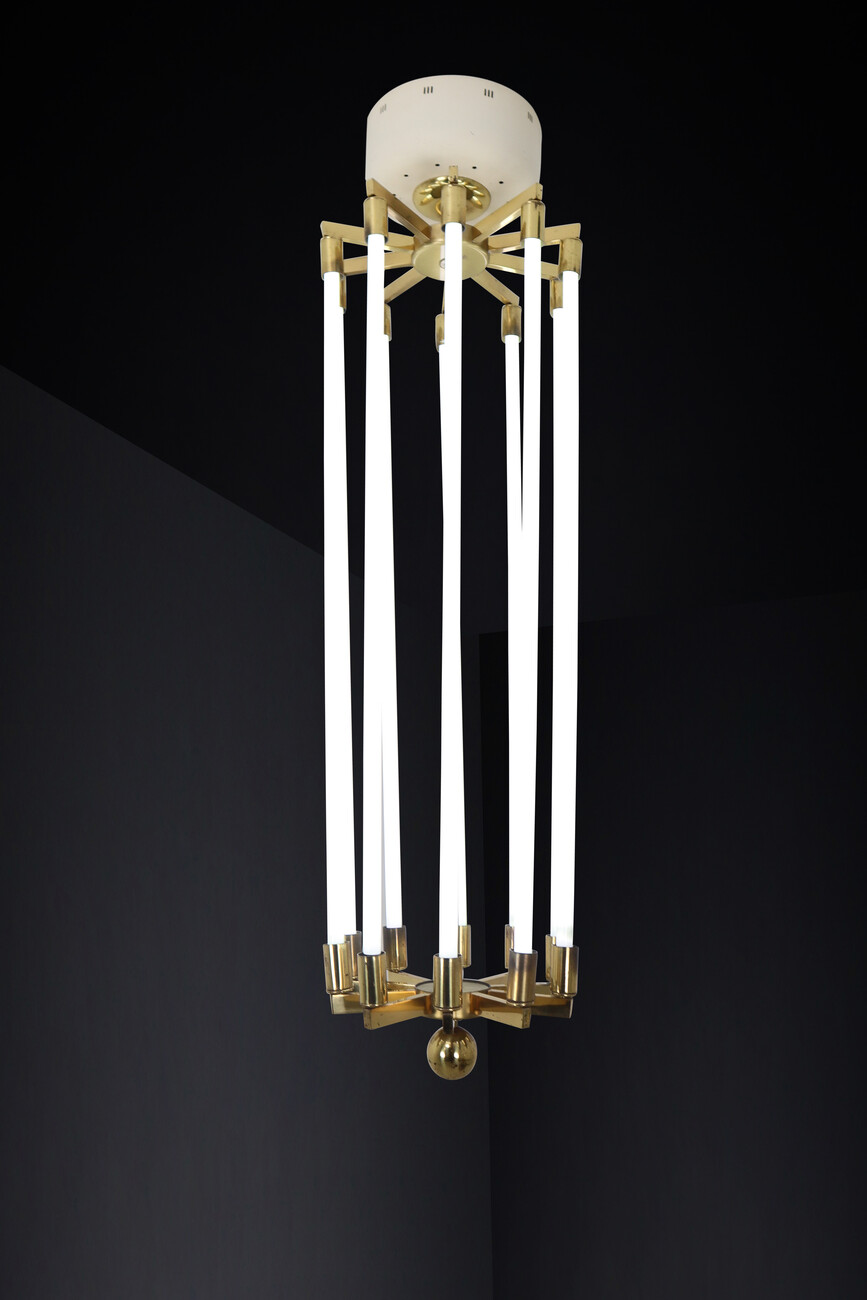 Large Brass Chandeliers by Kaiser & Co, made in Germany circa 1940s.  Early-20th century - Chandeliers - Lighting - Davidowski