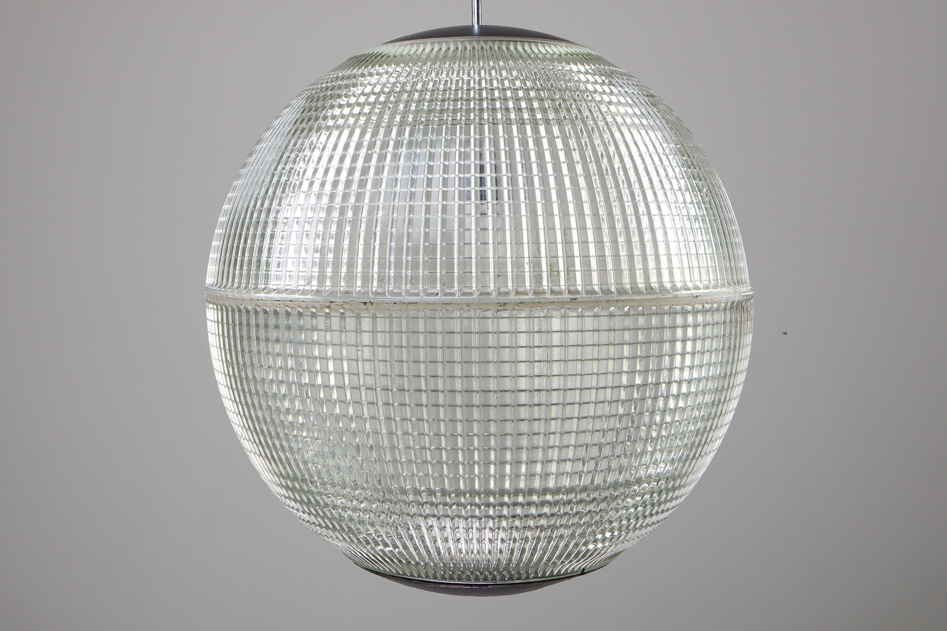 Large set XL Mid-Century Modern Holophane Paris Street Pendant Light, France, 1960s Mid-20th century