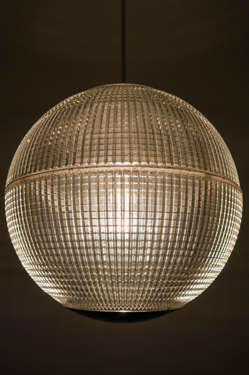 Large set XL Mid-Century Modern Holophane Paris Street Pendant Light, France, 1960s Mid-20th century