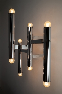 Large Size Mid-Century Chrome Wall Lights by Staff Leuchten, Germany, 1970s