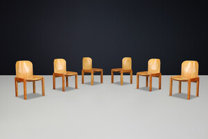 Mid century modern Afra & Tobia Scarpa (attributed) Dining Room Chairs in Ash and Plywood Italy 1970s Late-20th century