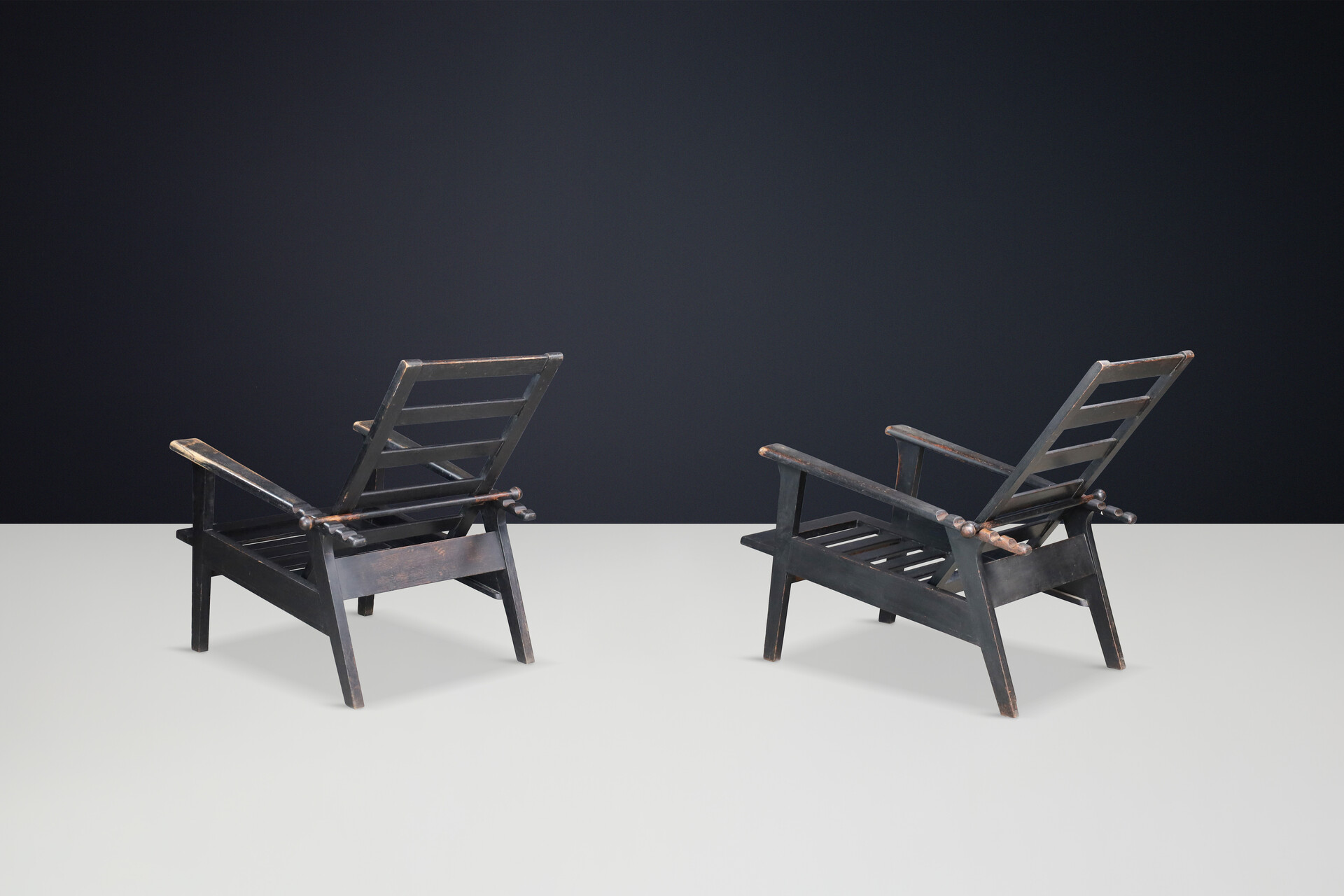 Mid century modern Antonin Heytum oak lounge chairs , Praque 1930s Early-20th century