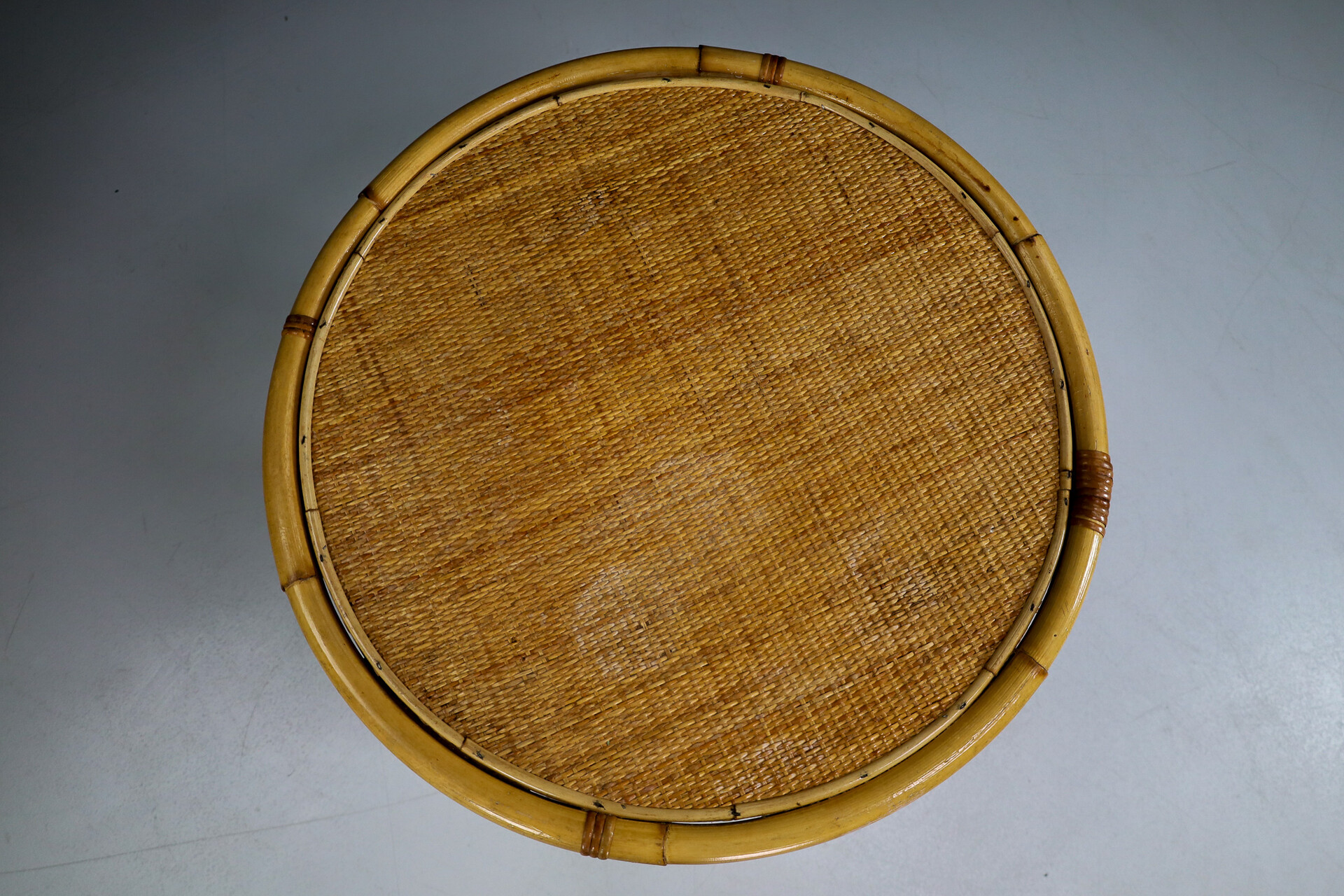 Vintage Mid Century Modern Brass Bamboo Tray