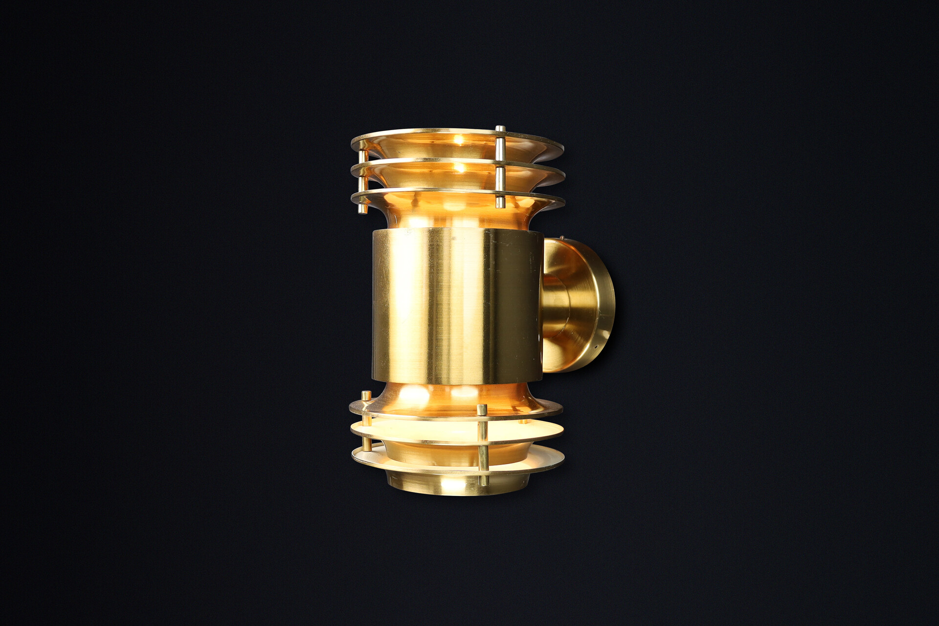 Mid century modern Brutalist Brass Sconces - Wall lights, Praque 1960s Mid-20th century