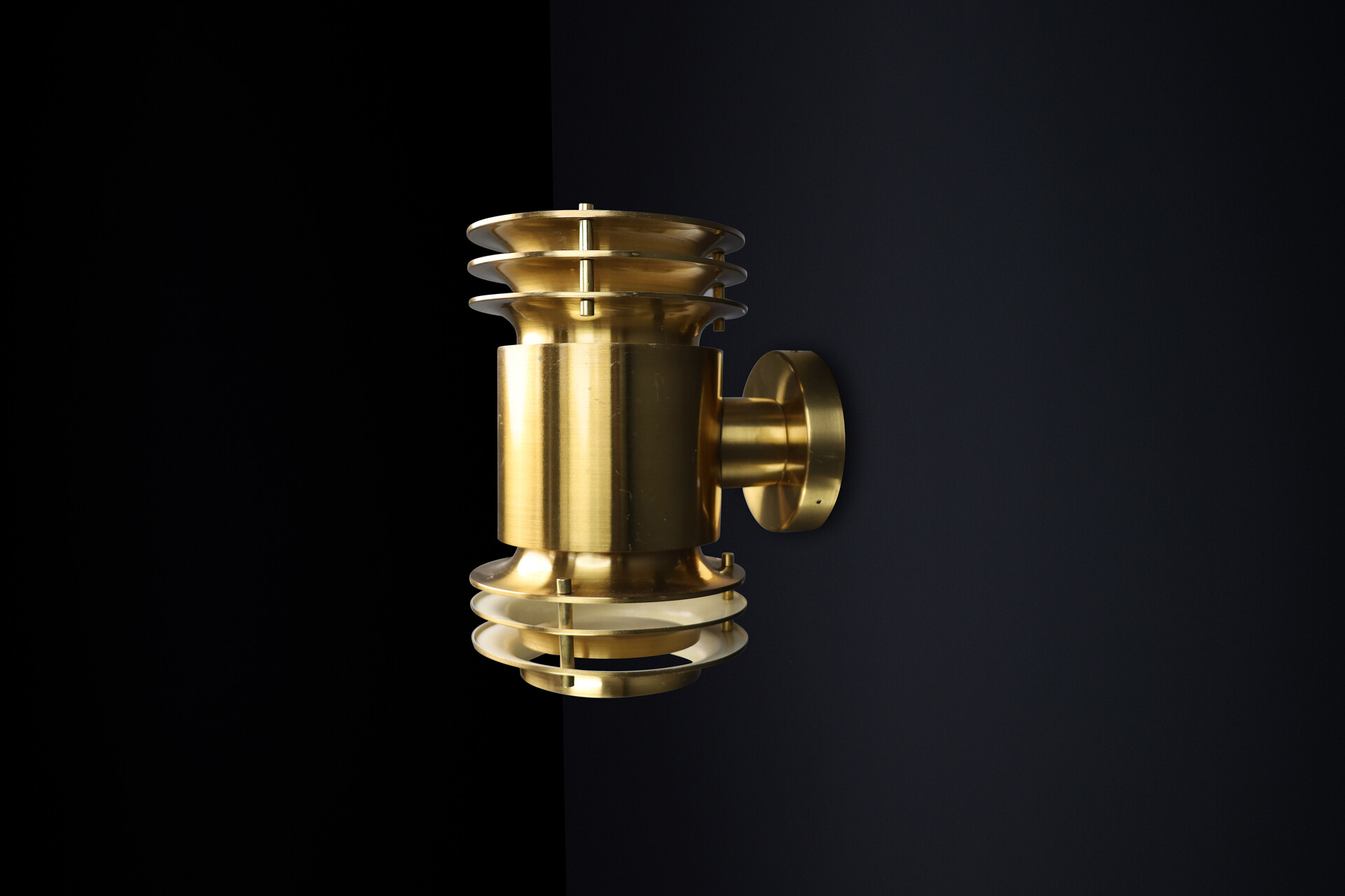 Mid century modern Brutalist Brass Sconces - Wall lights, Praque 1960s Mid-20th century