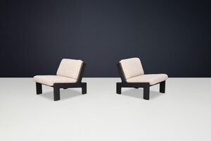 Mid century modern Brutalist Oak Lounge Chairs by Esko Pajamies for ASKO, Finland (1970s) Late-20th century