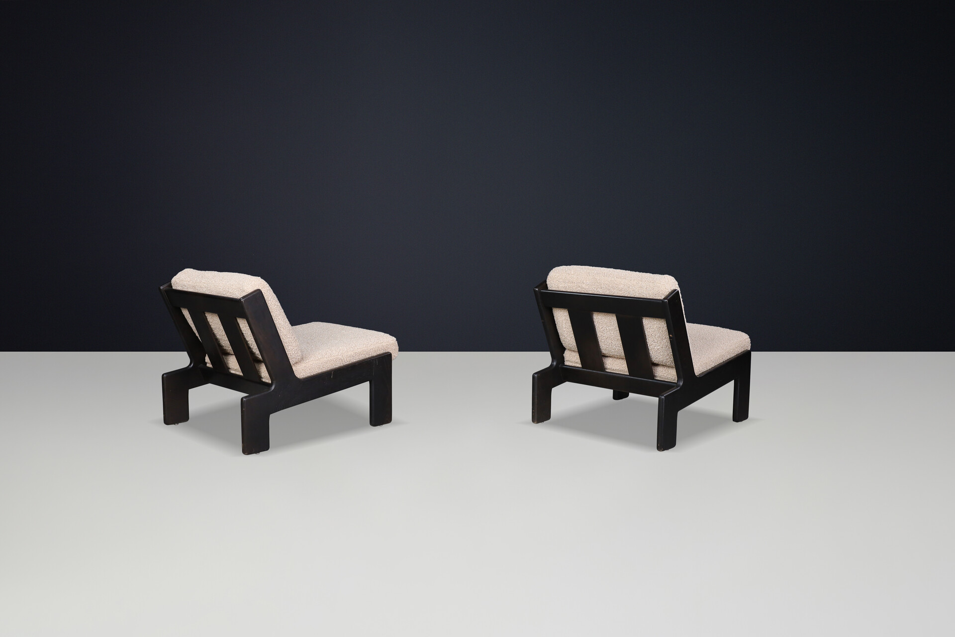 Mid century modern Brutalist Oak Lounge Chairs by Esko Pajamies for ASKO, Finland (1970s) Late-20th century