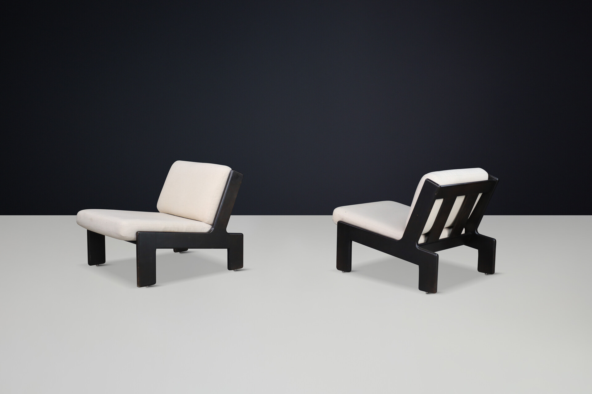 Mid century modern Brutalist Oak Lounge Chairs by Esko Pajamies for ASKO, Finland (1970s) Mid-20th century