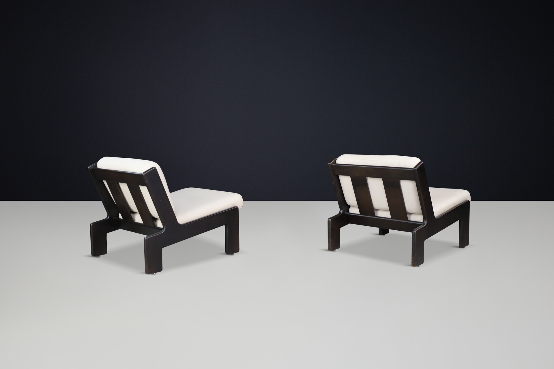 Mid century modern Brutalist Oak Lounge Chairs by Esko Pajamies for ASKO, Finland (1970s) Mid-20th century