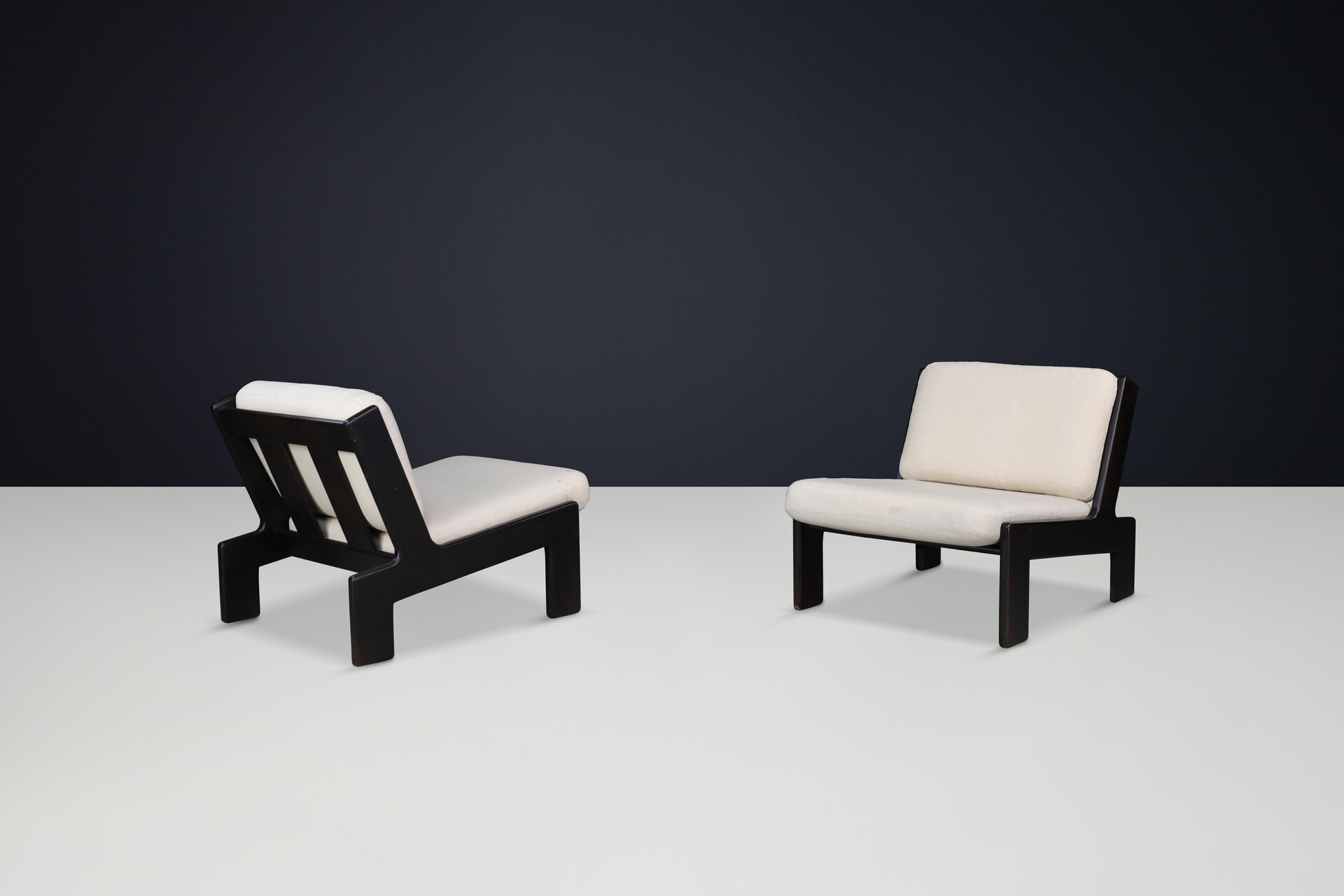 Mid century modern Brutalist Oak Lounge Chairs by Esko Pajamies for ASKO, Finland (1970s) Mid-20th century