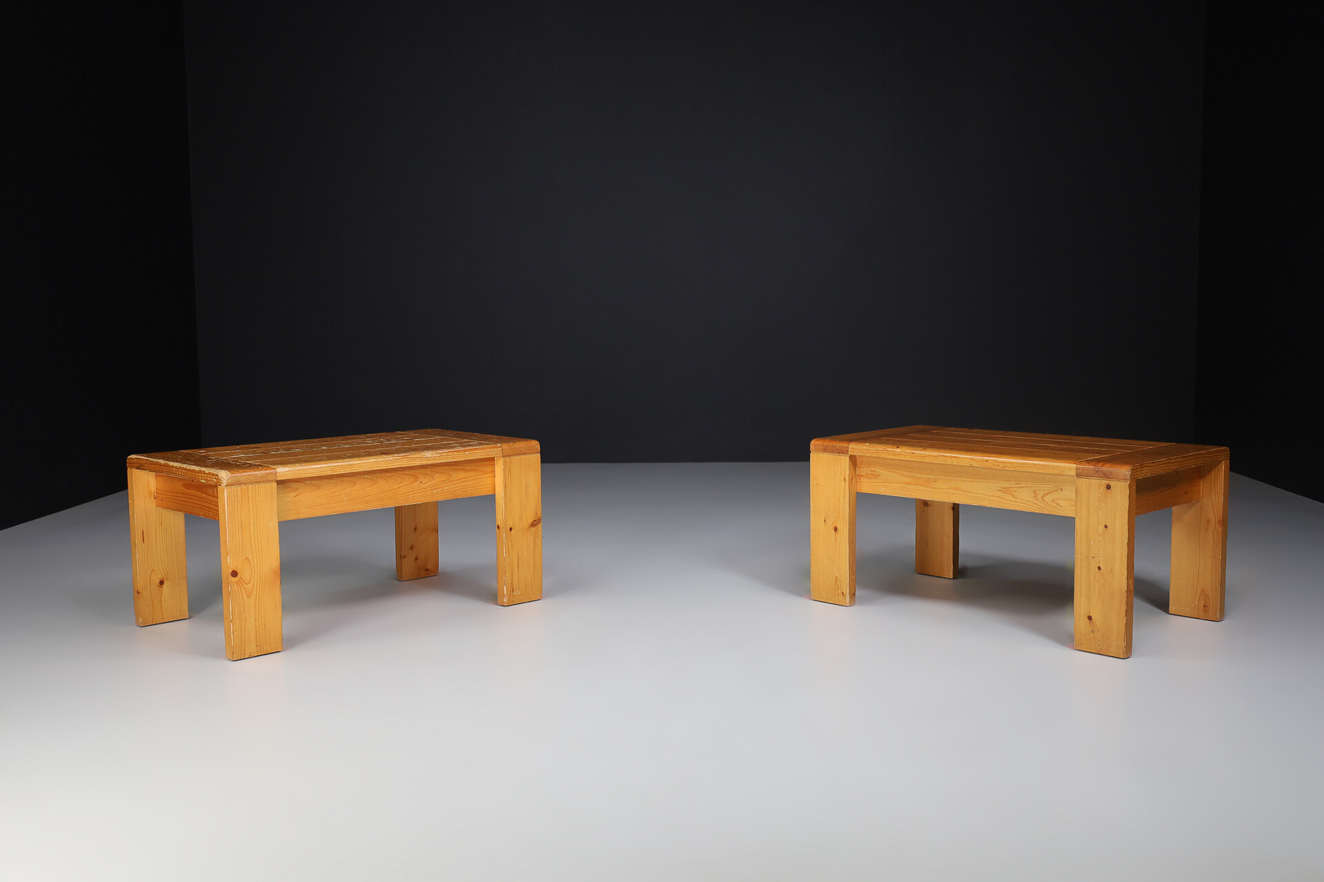 Mid century modern Charlotte Perriand Les Arcs Coffee Table in pine , France 1970s Late-20th century