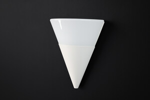 Mid century modern Cone Shaped White Opaque Glass Wall Lights by Glashütte Limburg, Germany 1970s Late-20th century