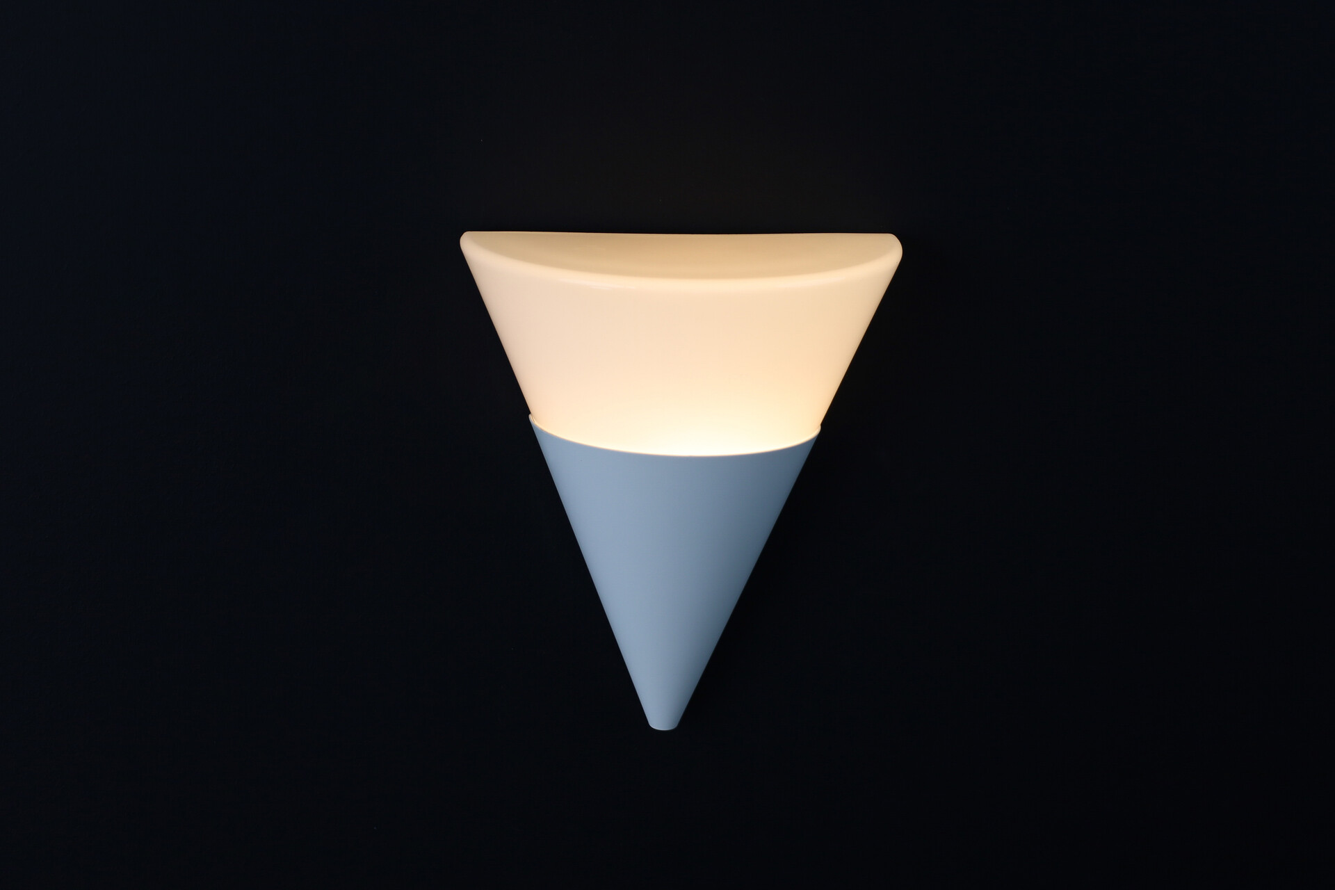 Mid century modern Cone Shaped White Opaque Glass Wall Lights by Glashütte Limburg, Germany 1970s Late-20th century