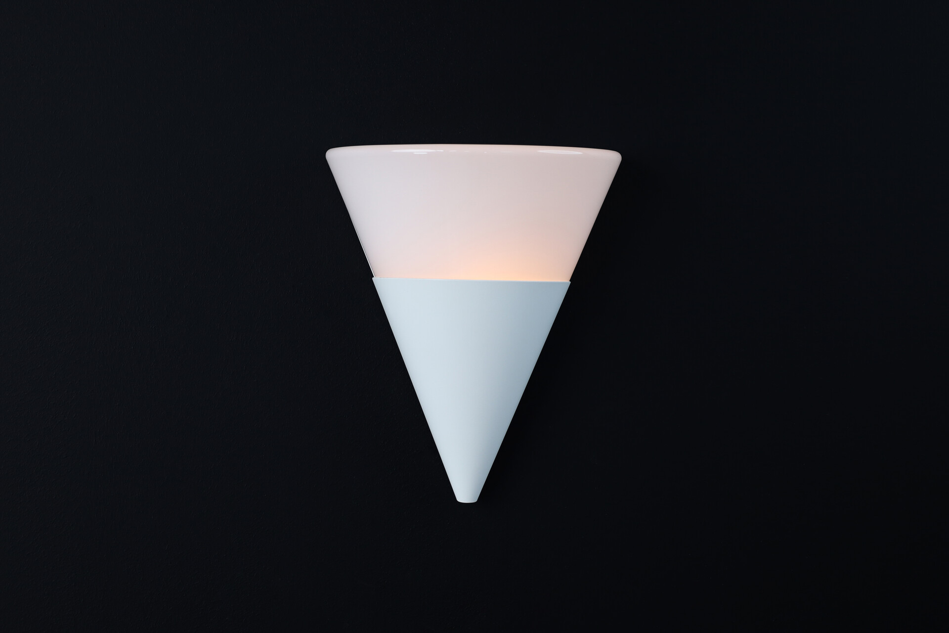 Mid century modern Cone Shaped White Opaque Glass Wall Lights by Glashütte Limburg, Germany 1970s Late-20th century