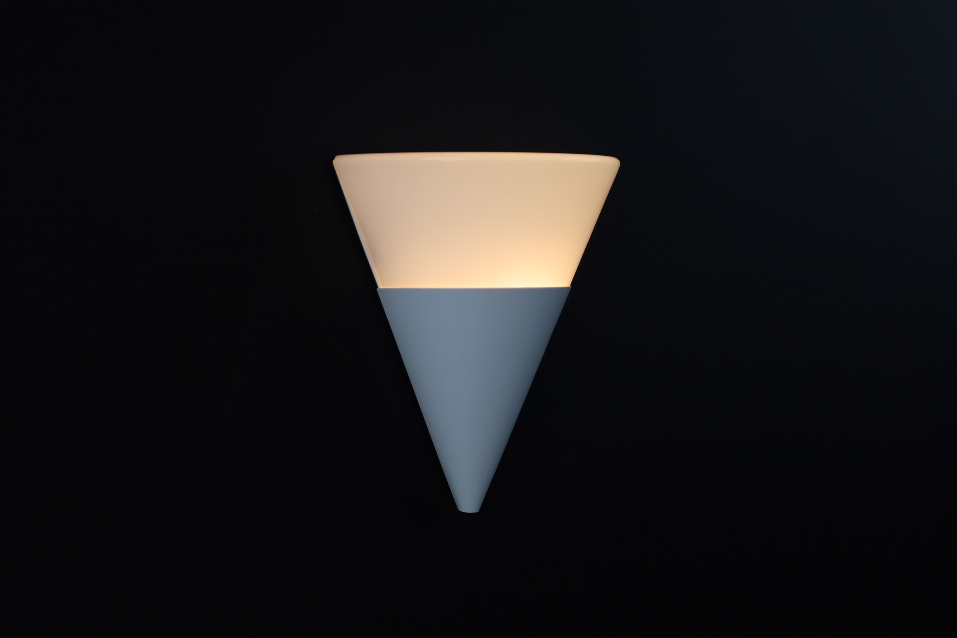 Mid century modern Cone Shaped White Opaque Glass Wall Lights by Glashütte Limburg, Germany 1970s Late-20th century