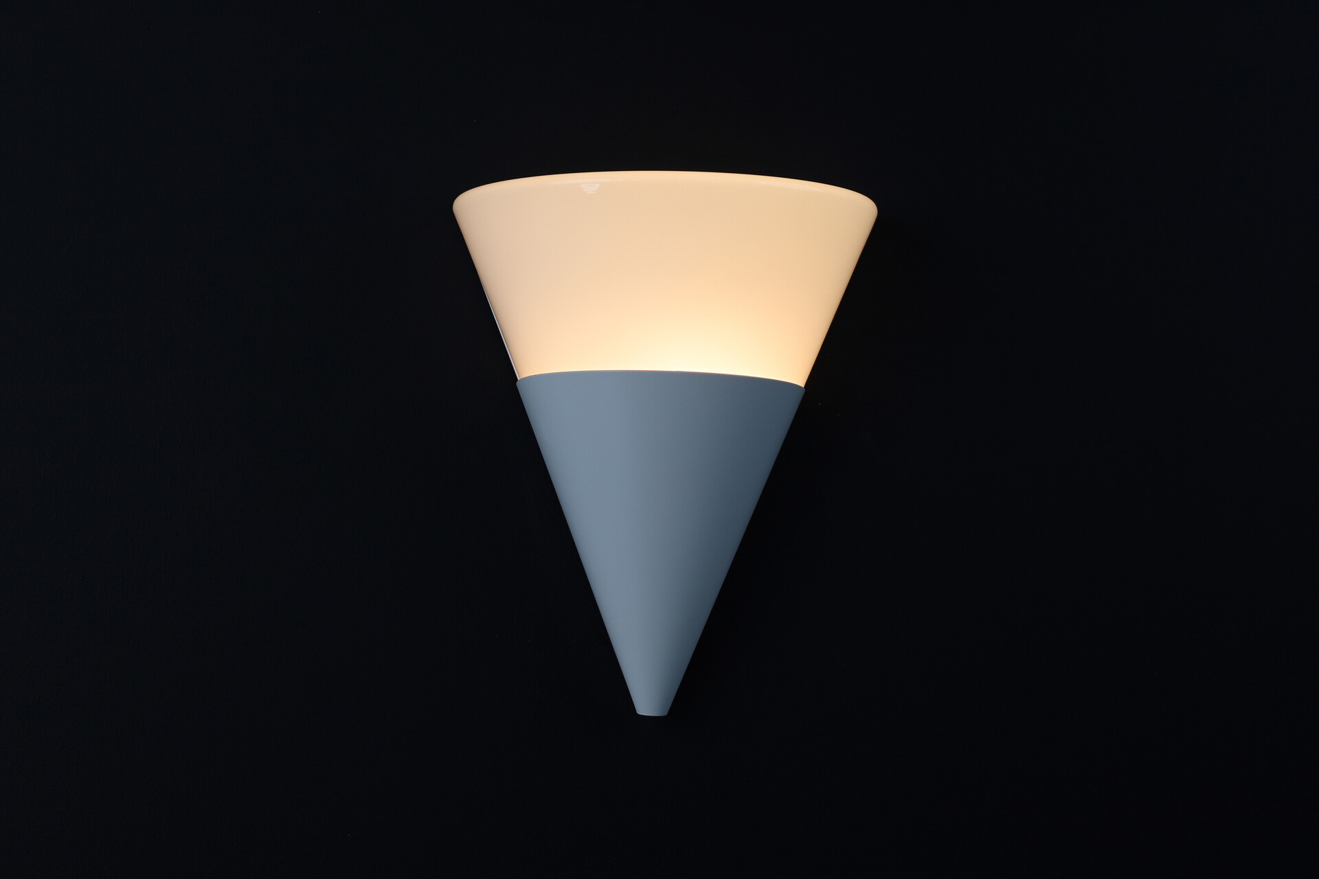 Mid century modern Cone Shaped White Opaque Glass Wall Lights by Glashütte Limburg, Germany 1970s Late-20th century