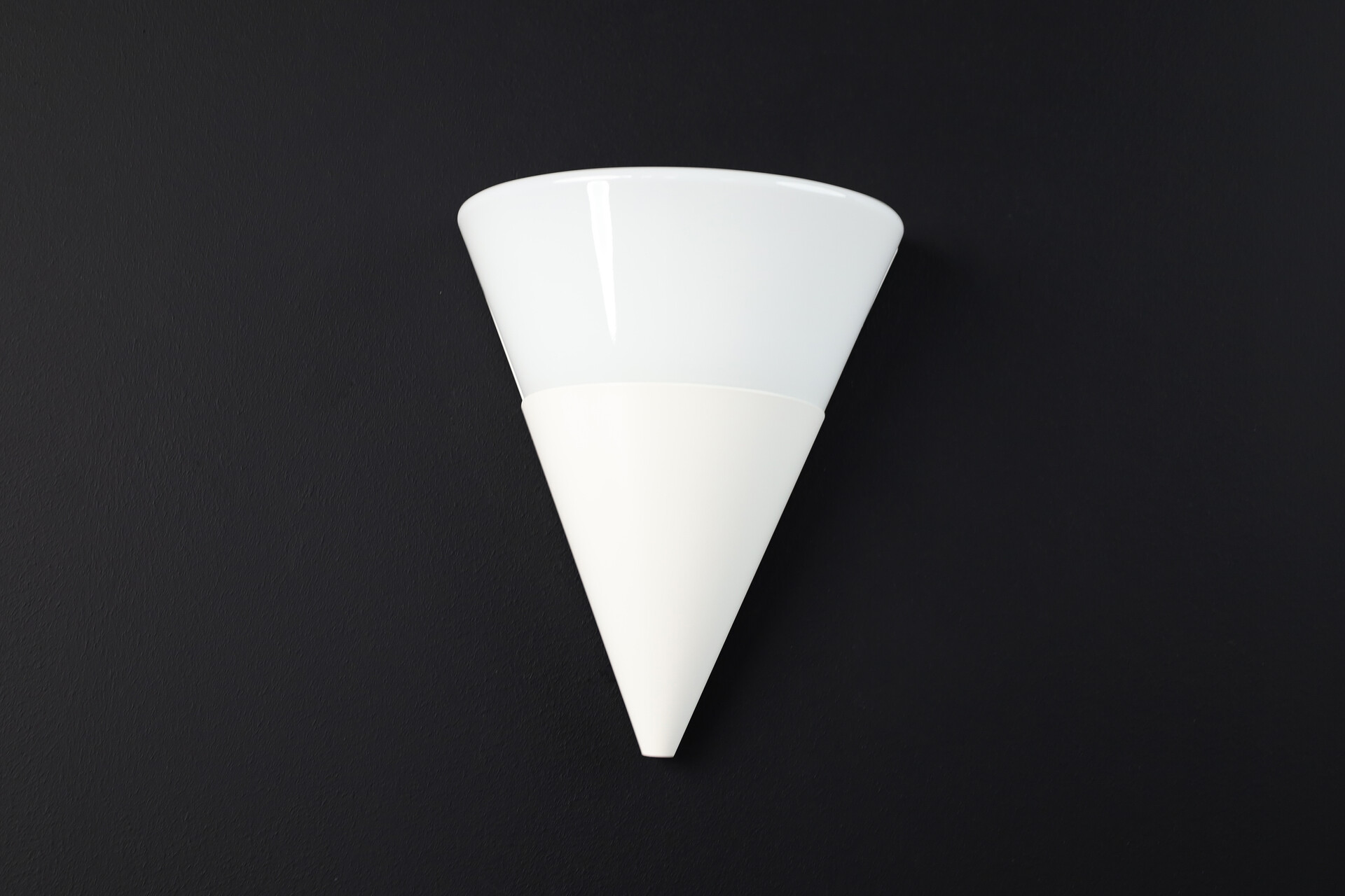 Mid century modern Cone Shaped White Opaque Glass Wall Lights by Glashütte Limburg, Germany 1970s Late-20th century