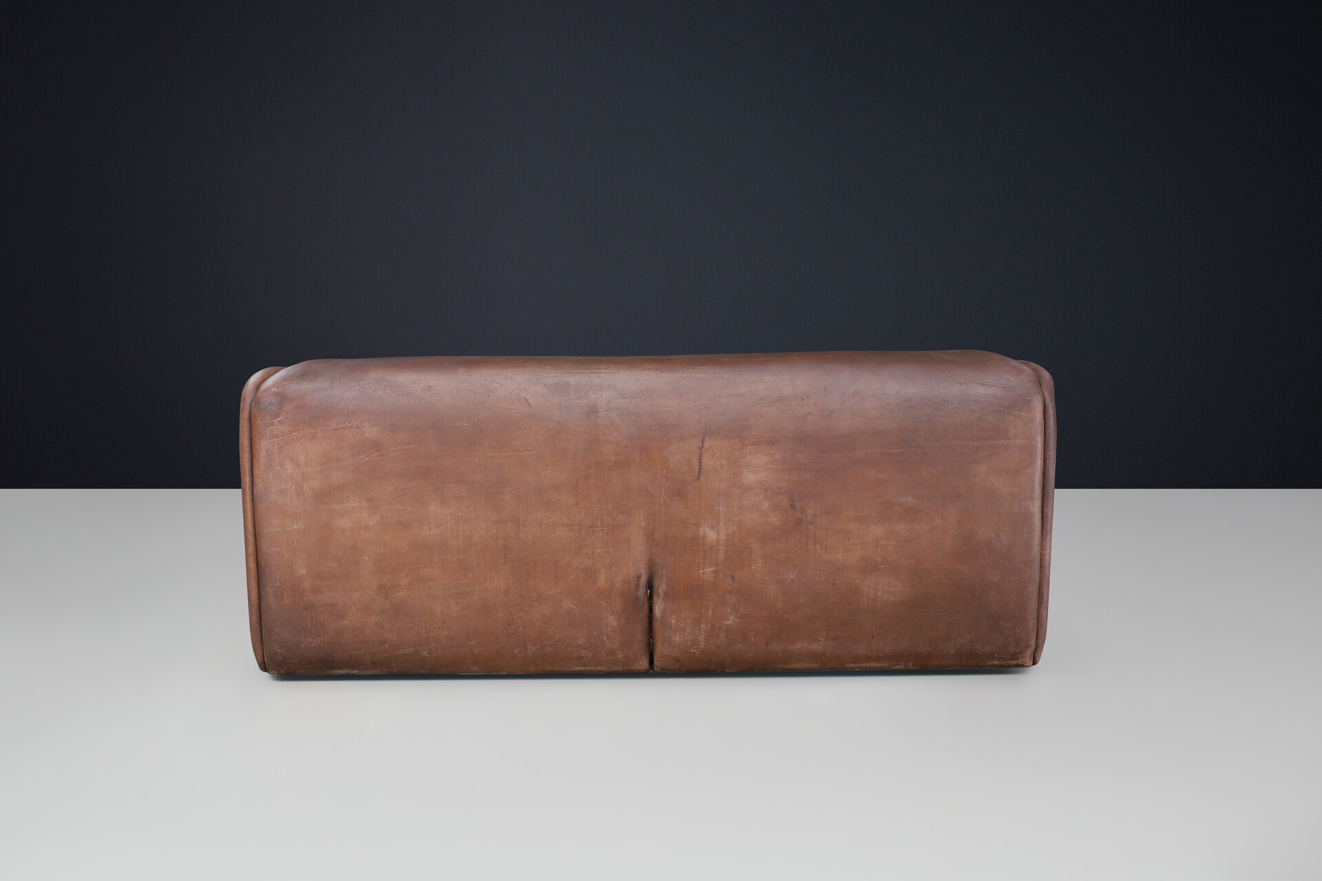 Mid century modern De Sede DS-47 Extendable Neck Leather 3-Seater Sofa, 1970s Late-20th century