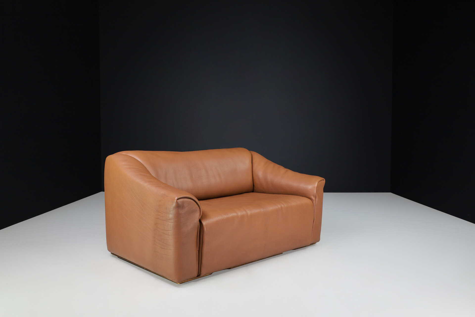 Mid century modern De Sede DS-47 Neck Leather Two-seat Sofa from Switzerland 1970s Late-20th century