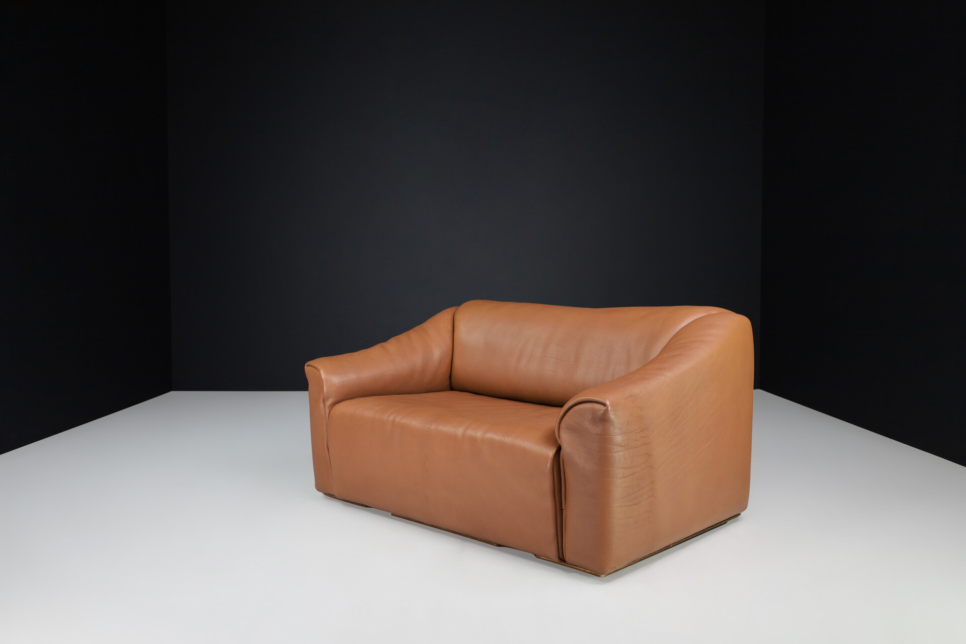 Mid century modern De Sede DS-47 Neck Leather Two-seat Sofa from Switzerland 1970s Late-20th century