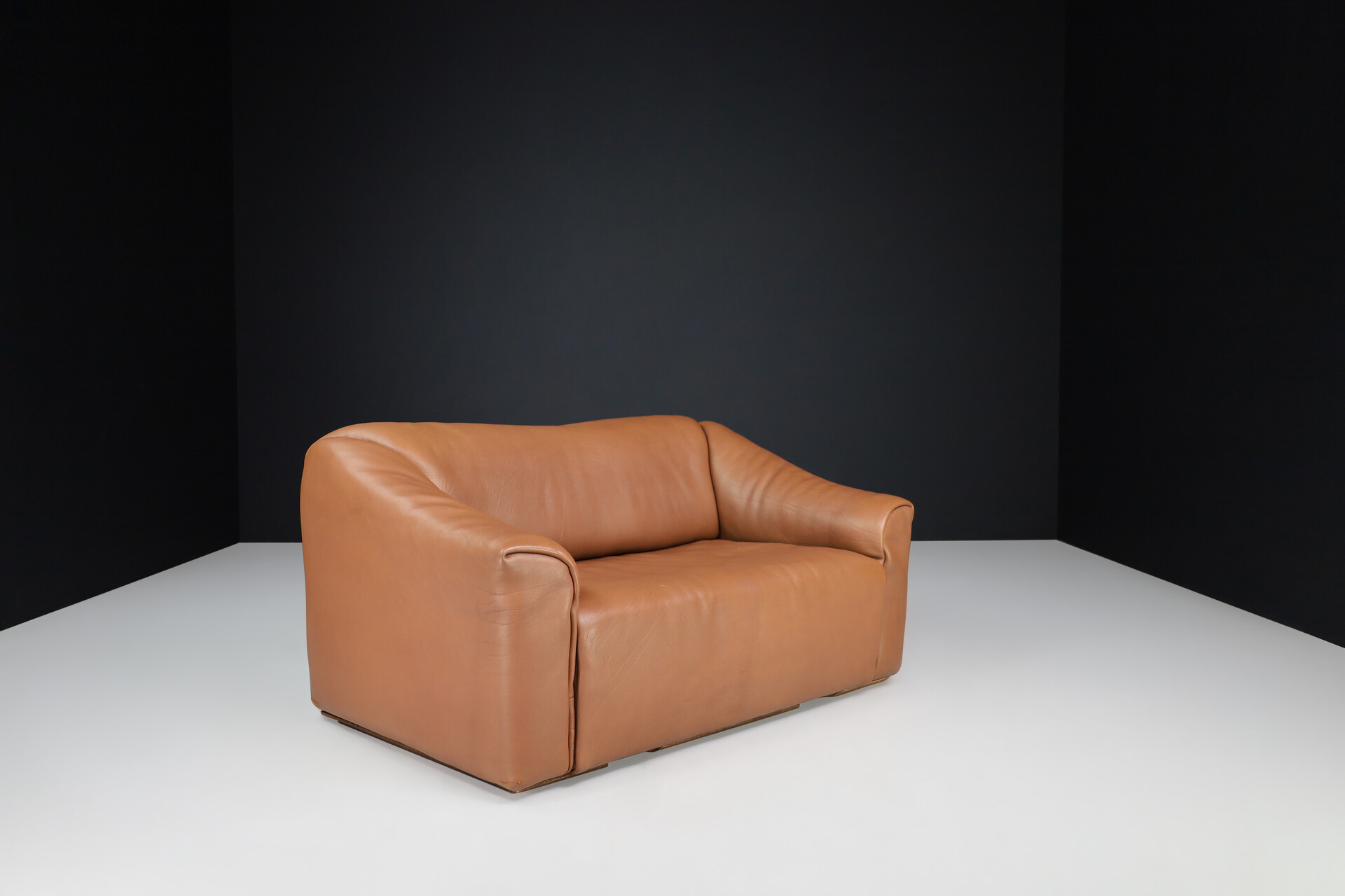 Mid century modern De Sede DS-47 Neck Leather Two-seat Sofa from Switzerland 1970s Late-20th century