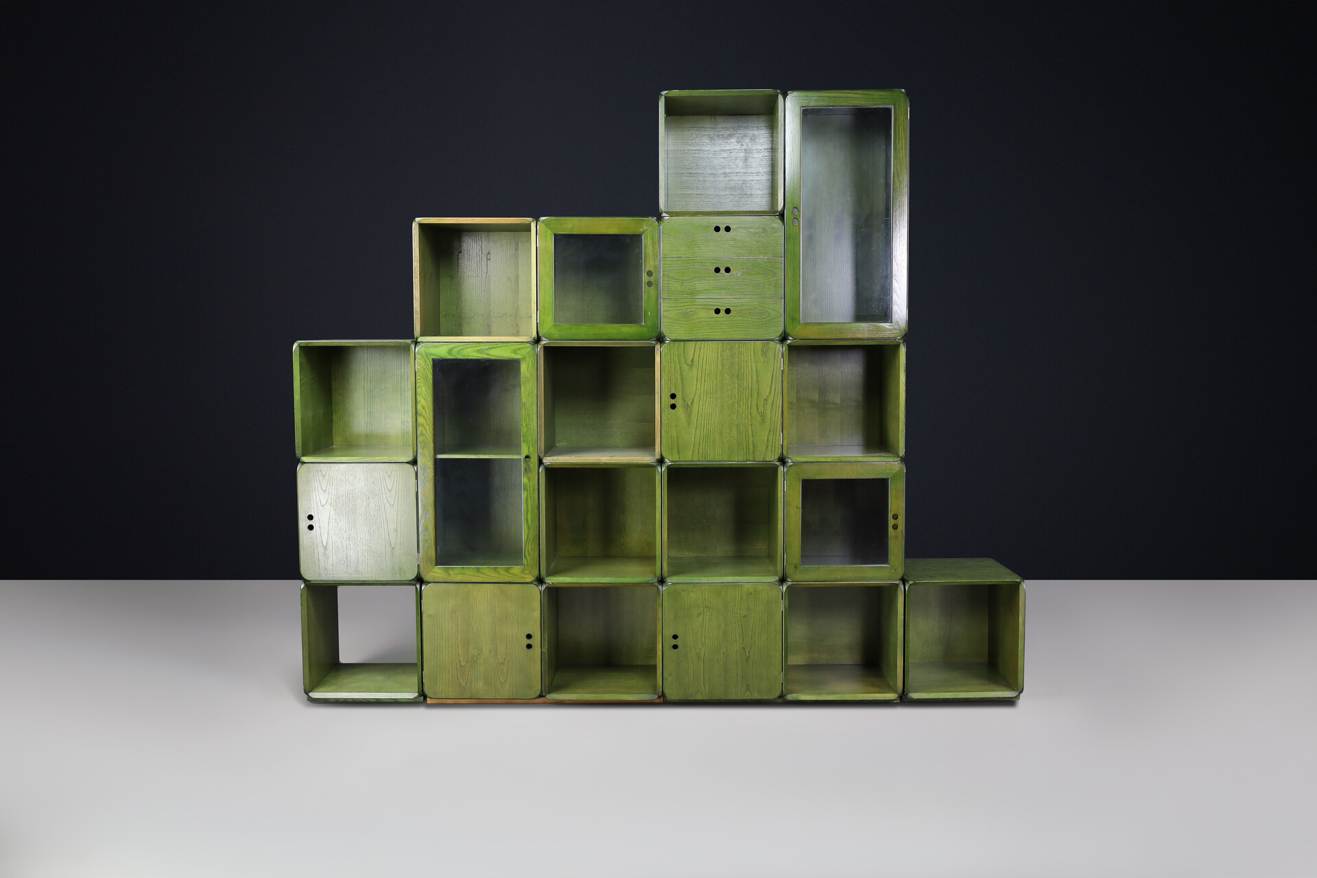 Mid century modern Derk Jan de Vries for Maisa Italy modular bookcase Italy 1970s Late-20th century