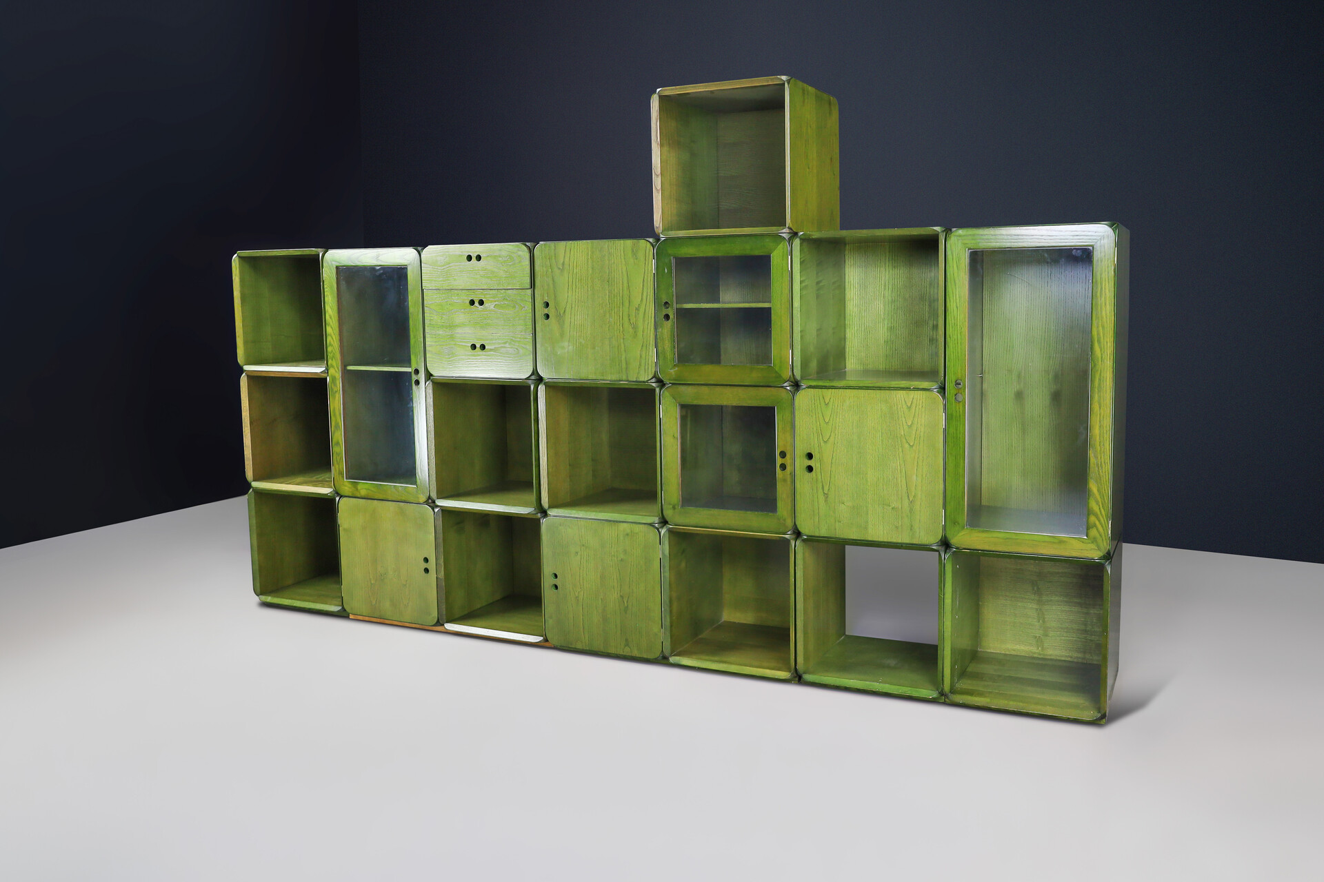 Mid century modern Derk Jan de Vries for Maisa Italy modular bookcase Italy 1970s Late-20th century