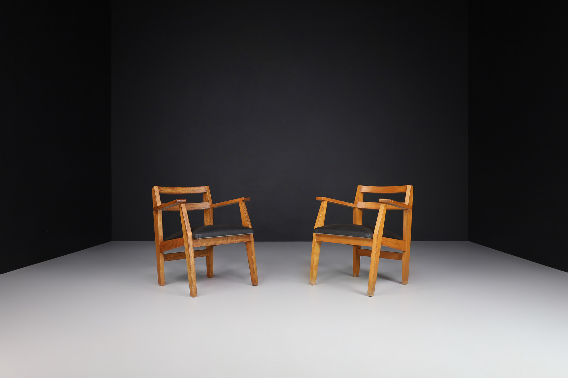 Mid century modern Easy chairs attributed to René Gabriel, France 1940s Mid-20th century