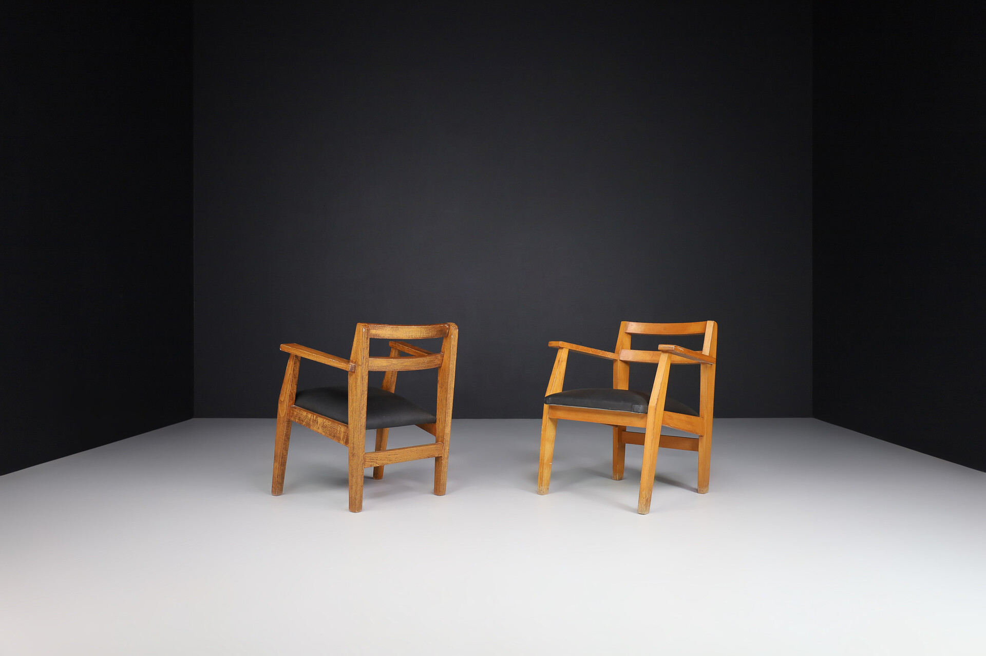 Mid century modern Easy chairs attributed to René Gabriel, France 1940s Mid-20th century